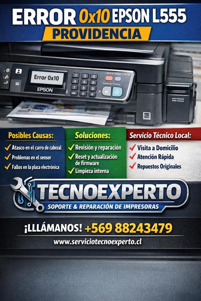 Error 0x10 Epson L555 Providencia