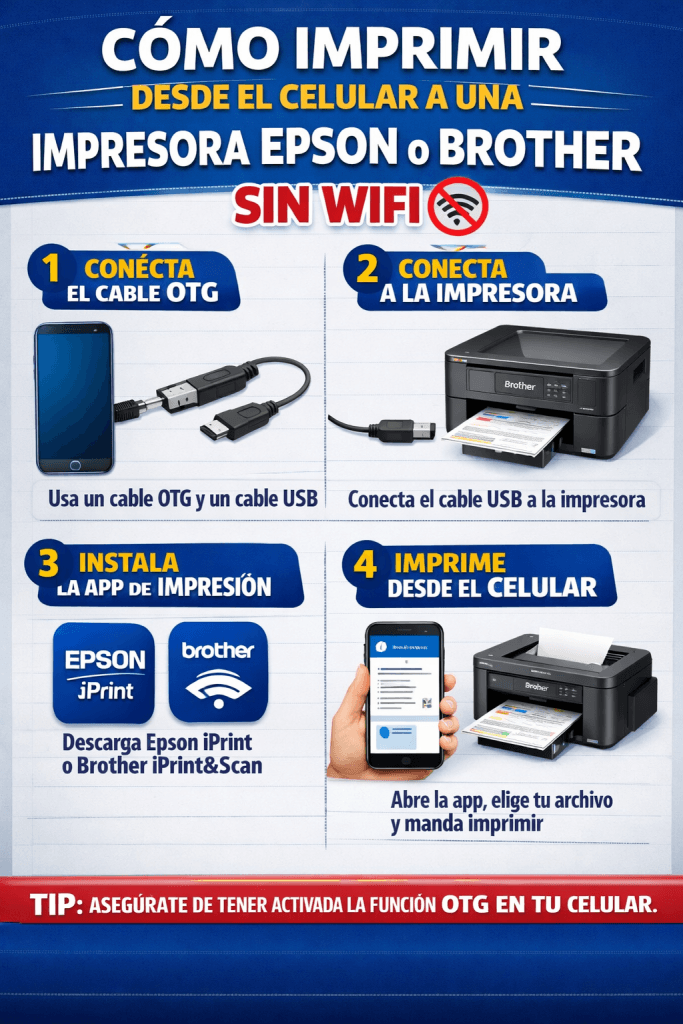Cómo Imprimir desde el Celular a una Impresora Epson o Brother sin WiFi