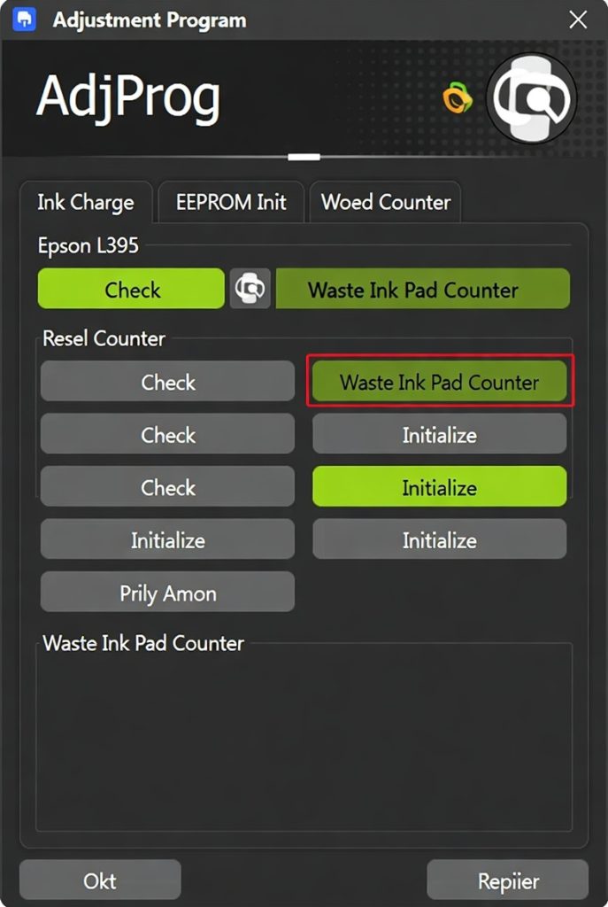 epson l395 reset almohadillas