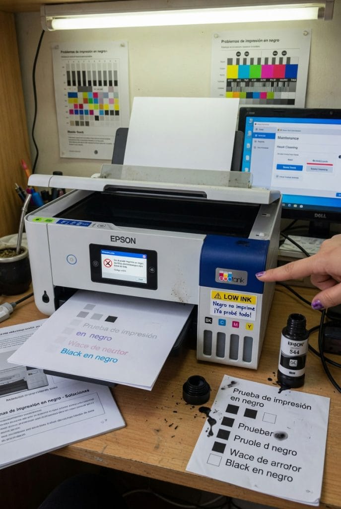 Impresora Epson no imprime negro