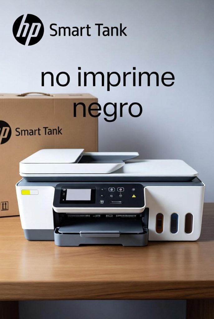 hp smart tank no imprime negro