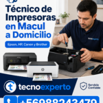 Técnico de Impresoras en Macul a Domicilio | Epson, HP, Canon y Brother